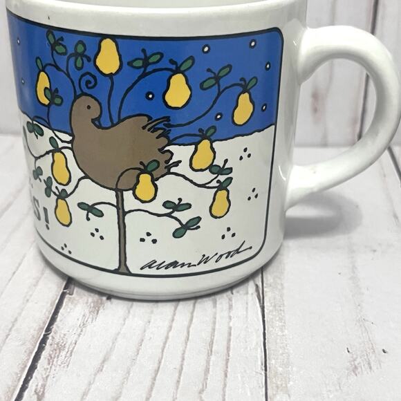 Vintage Houze 80's Alan Wood Christmas Coffee Mug Cups Set Of 4 Holiday Scenes - Picture 5 of 16